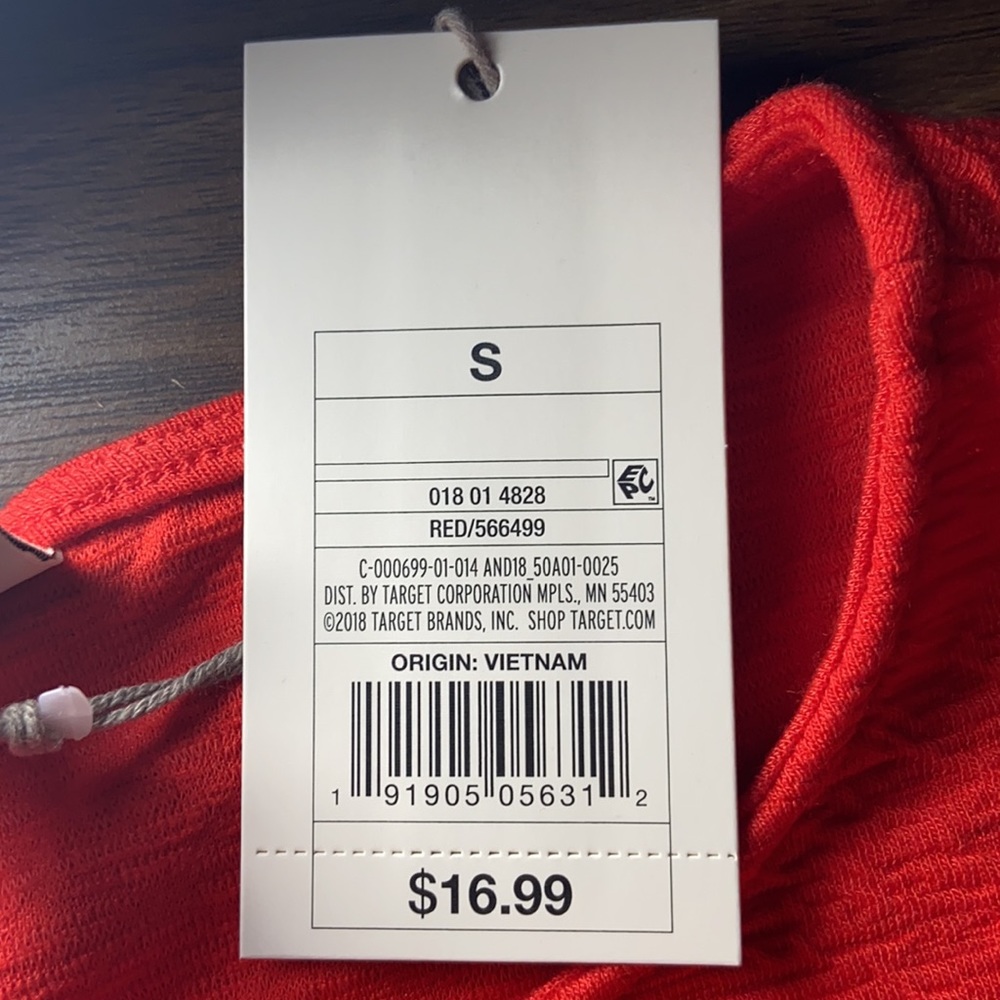 NWT A New Day Red Puff Sleeve Short Sleeve Top - Picture 9 of 11